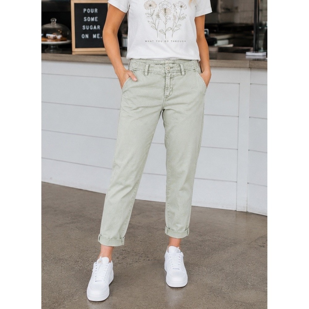 J.Crew Chino Pants Womens 0 Sage Green Lightweight Cotton Ankle Pants